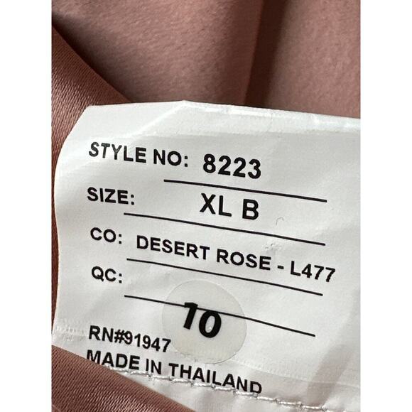 Social Bridesmaids Dress Scarf Tie High Neck Halter Slip Maxi Desert Rose XL - Picture 9 of 12